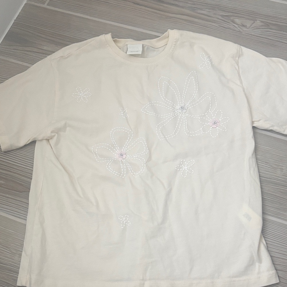 Zara Ivory Embroidered Top